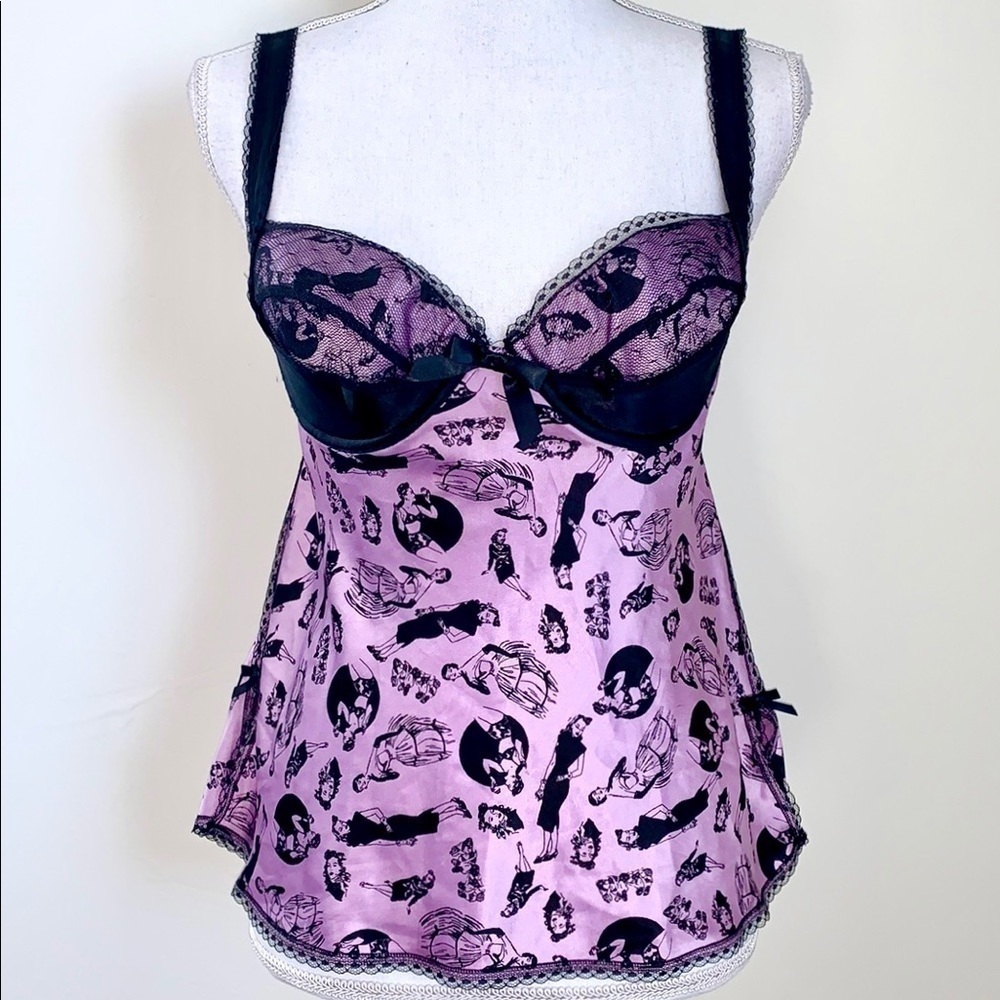 Victoria’s Secret Satin Retro Pinup Babydoll Top